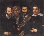 Francesco Vanni Self-Portrait with Parents and Half-brother oil painting on canvas